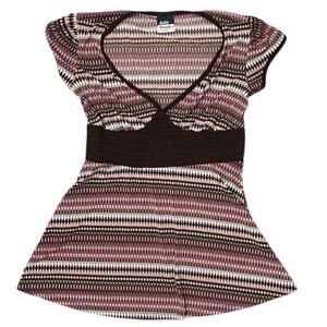 Vintage Y2K Judy Knapp  Babydoll Top Small Fairy Grunge Stretch 90s USA Pink